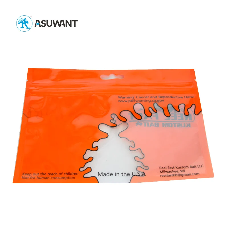 3 Side Sealed Hang Hole dry fish hook packaging packing Pouch Heat Seal Roll Plastic Fishing Bait Lure Bags
