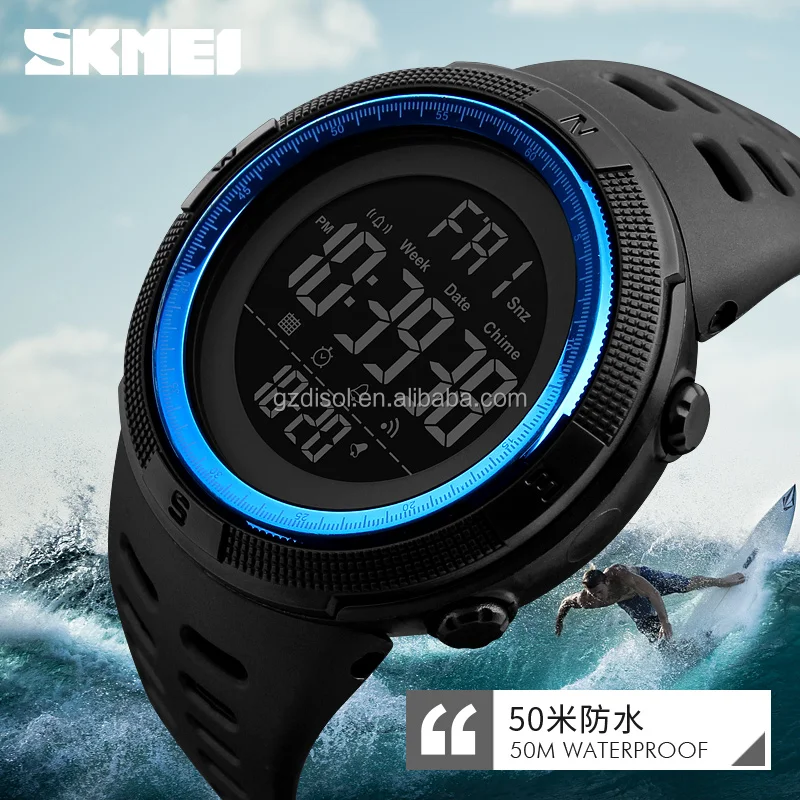 Skmei 1251 водонепроницаемые спортивные цифровые часы со светодиодным дисплеем оригинальные электронные оптовая продажа для мужчин