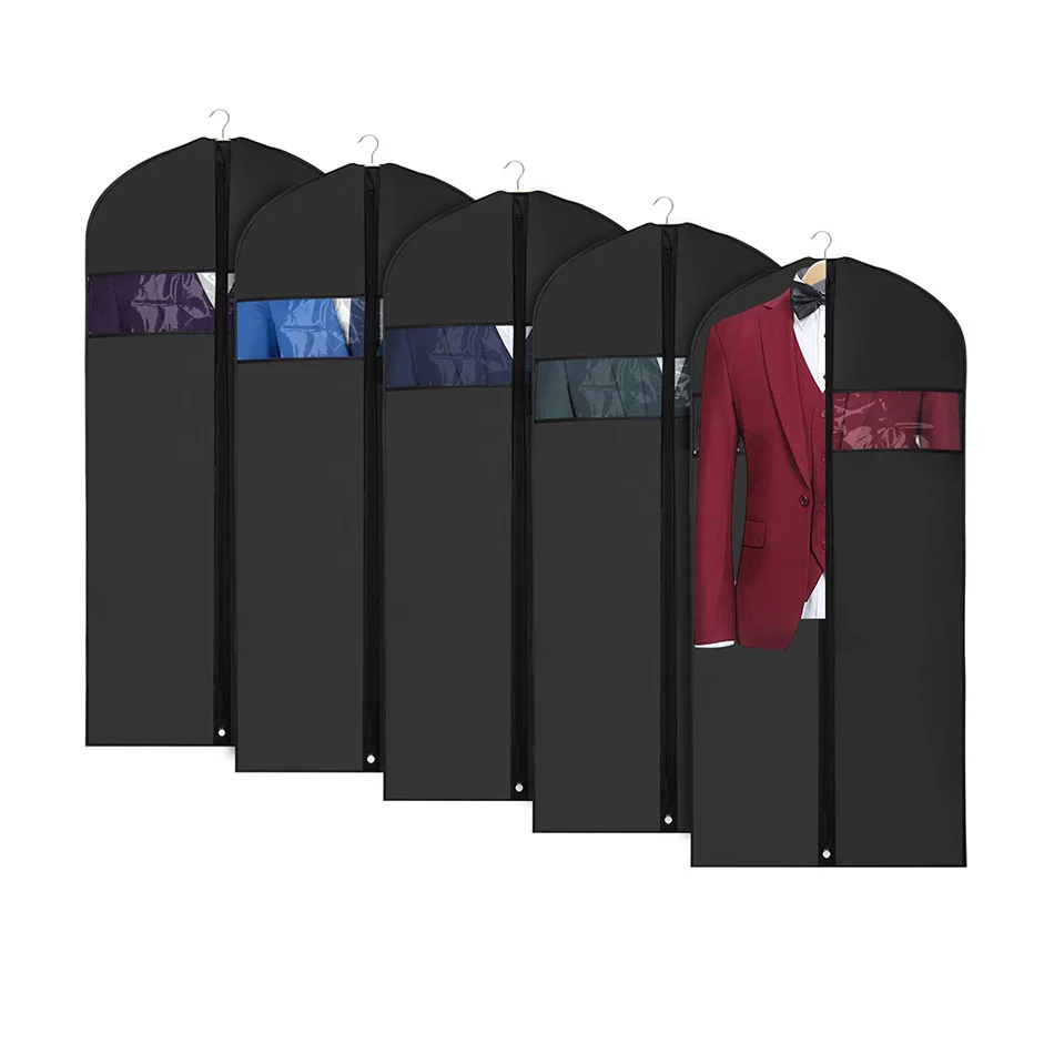 High Quality Non Woven black suit garment bag Travel Garment Suit Bag with Custom Logo