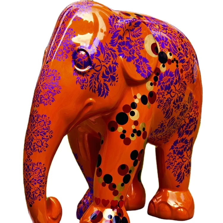 Life Size Outdoor Animals Sculpture,Colorful Large Elephant Statues