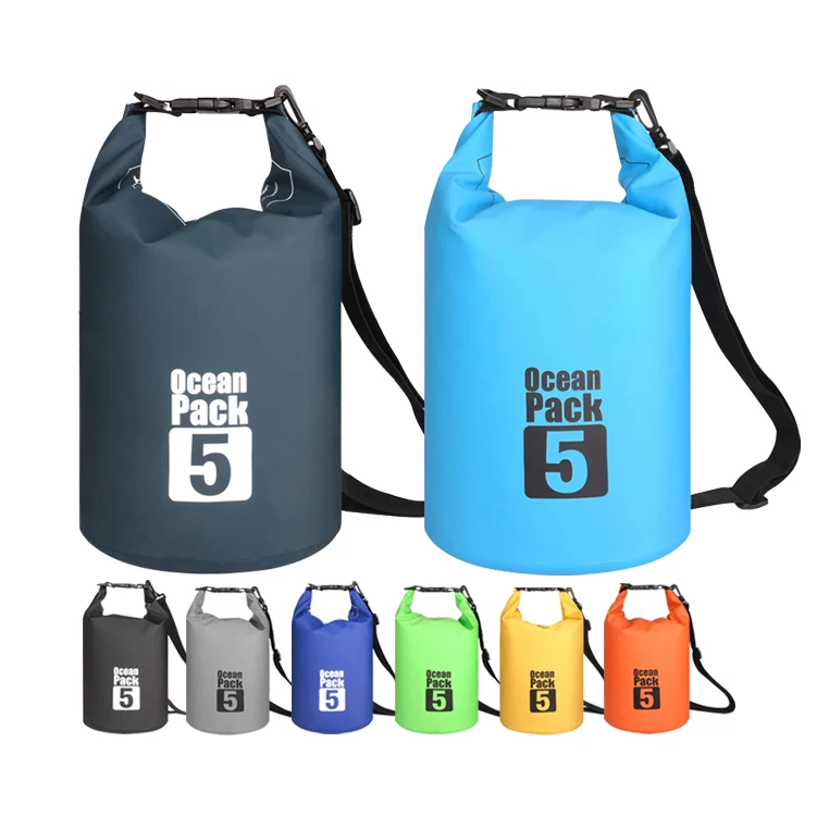 5L 17 Colors Custom PVC Camping Hiking Boating Backpack Kayak Ocean Pack Sack Sport Beach Gear Waterproof Dry Bag