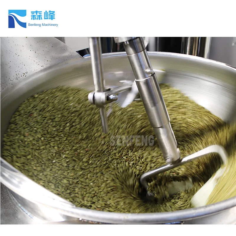 Factory supply industrial automatic gas heating stirring wok for candy cooking fire mixer for sale