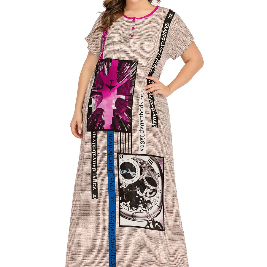 
Muslim Dress Women Abaya Clothing Middle East Traditional Robe Islamic Nightgown Plus Size Daily Casual Formal Picture Adults 