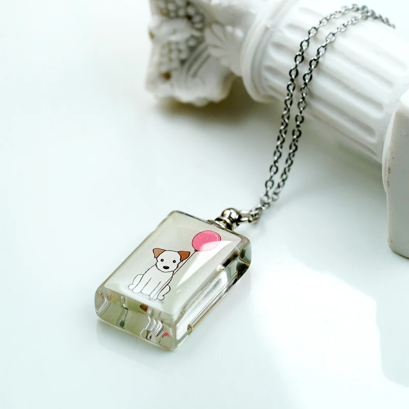 Vial Bottle Pendant Necklaces Customized Dog Picture Necklace Pet Dog Owner Inspirational Gift