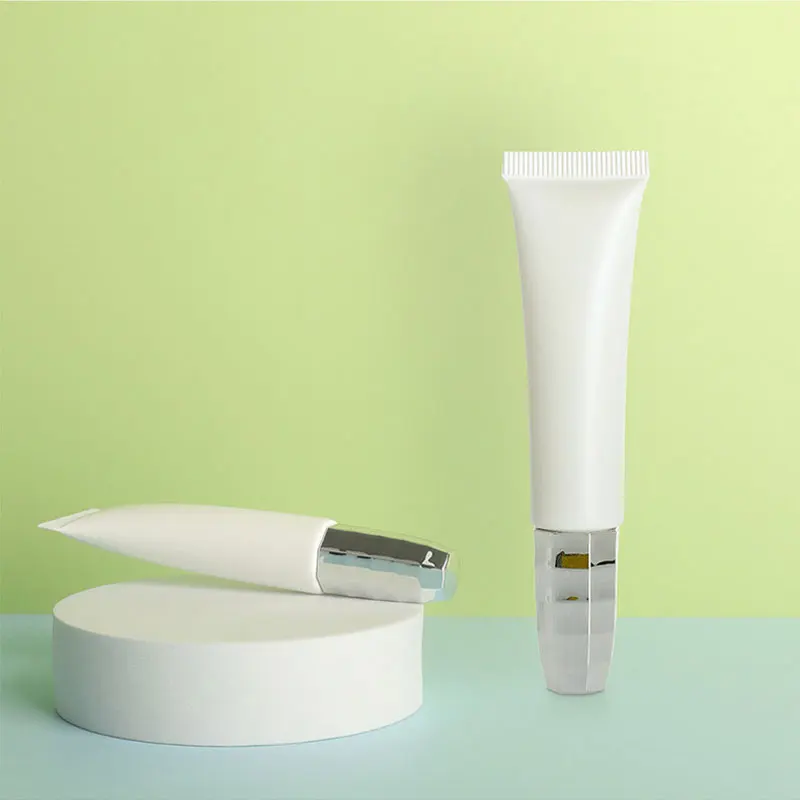 D19mm 8-20ml Plastic Tube Packaging With Zinc Alloy Massage Head Cap Soft Body and Eyel Cream Lotion Cosmetics for Lipgloss