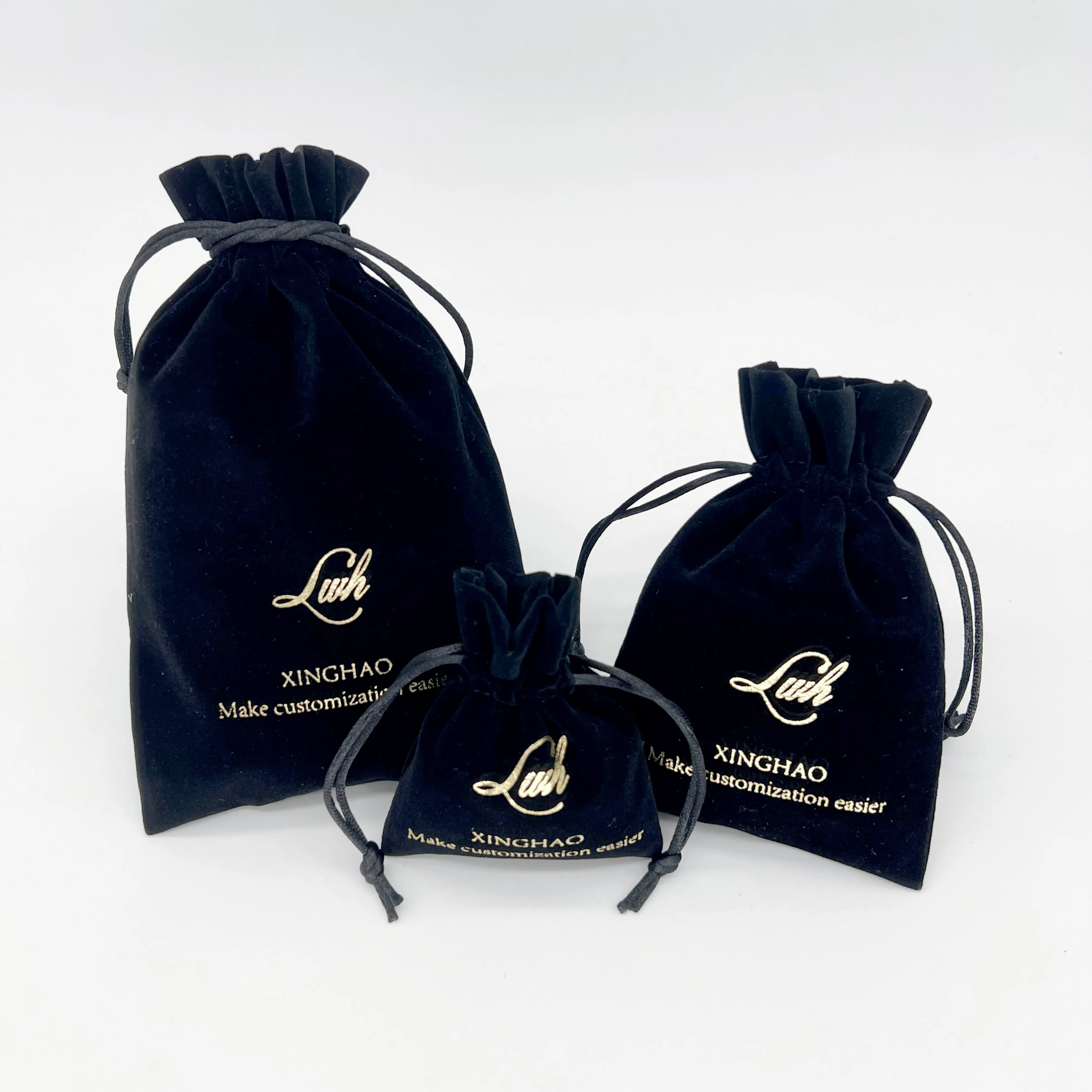 Wholesale custom Microfiber gift Dust pouch Black Velvet or customized fabric  Pouch Bag gift bag with custom logo