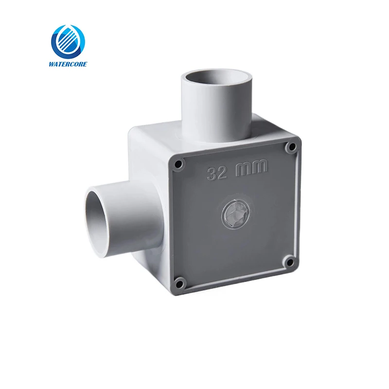 PVC PVC-U Plastic 2 Way Angle Square Box 32mm Electrical Box AS/NZS2053 Standard PVC Conduit Pipe and Fittings
