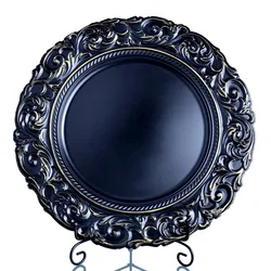 New style charger plates plastic wedding plates with gold