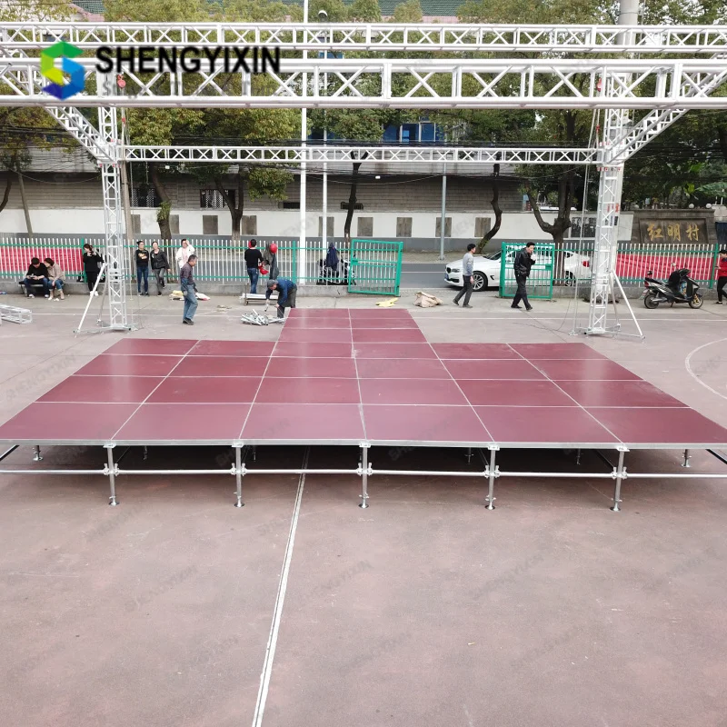 New Wedding Decoration Truss Mini Indoor Outdoor Truss Stage Retractable Dance Flor Wedding Stage Platform
