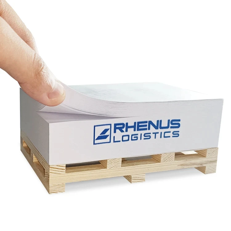 FOCUS New Style Custom Promotional Gift Giveaway Memo Pad Sticky Notes Memo Paper Cube with Wooden Pallet