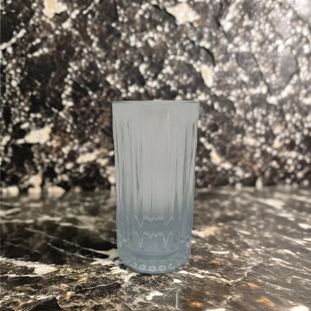 Ribbed Borosilicate Whisky Glass Mug Hand-Cut Vertical Striped Ripple Tumble Water Beer Drinking Durable Elegant Drink Cup