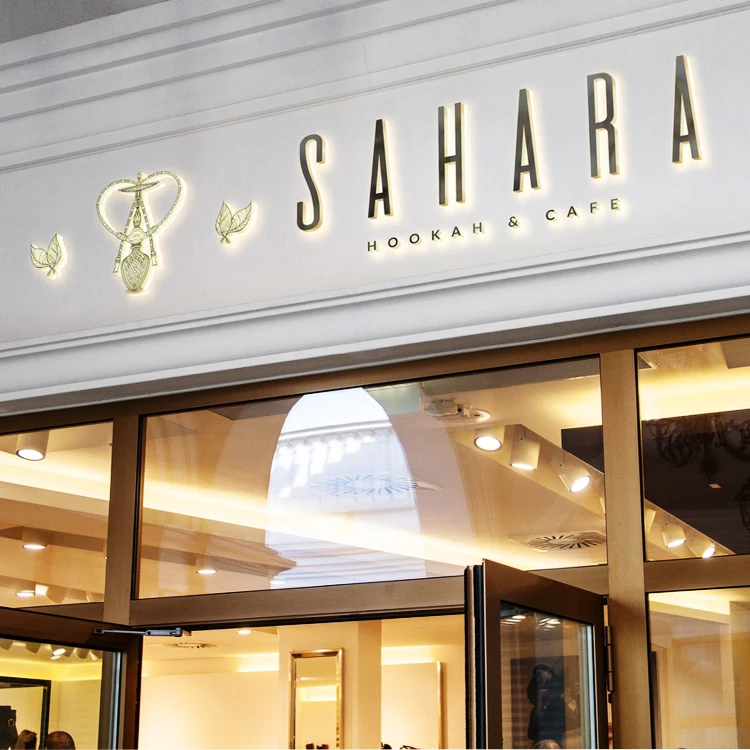 Business Logo Led Advertising Letters Sign Custom 3D Led Letters Business Metal Acrylic Store Front Sign LED Backlit Letters