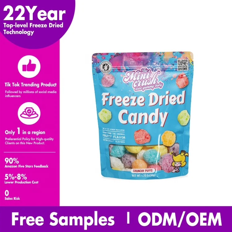 New Crispy candy sweets snacks freeze dried puff