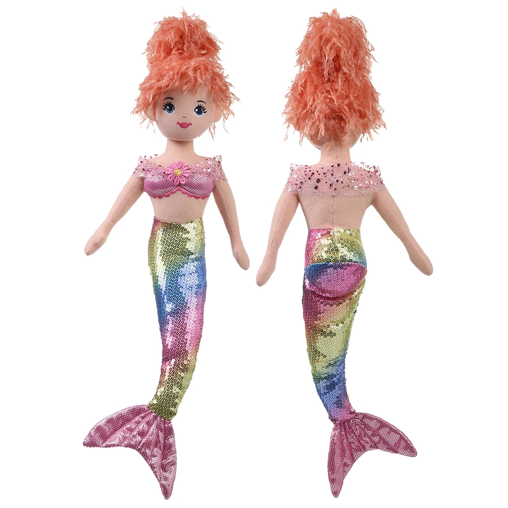 Оптовая продажа, новый дизайн, красивые детские Тряпичные куклы-русалки, миниатюрные плюшевые мягкие игрушки-русалки на заказ