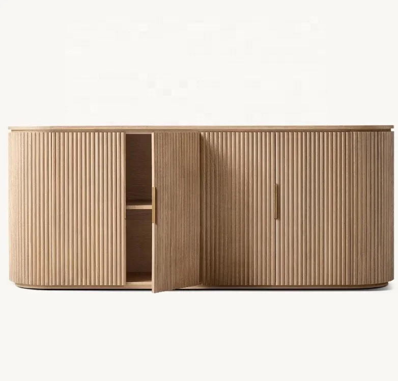 New arrival indoor furniture living room solid wood 4 door media console