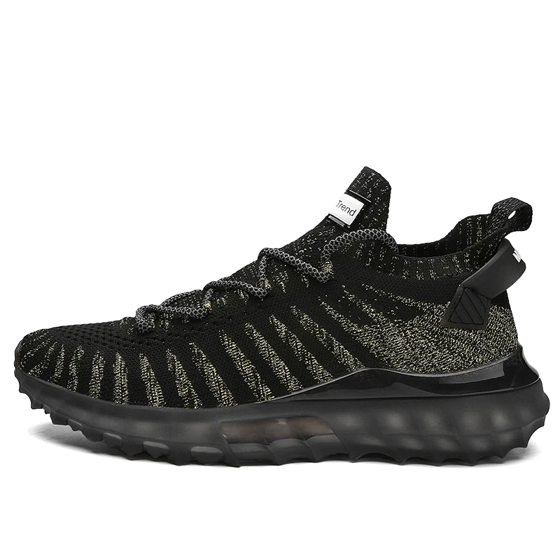 High quality knitted upper breathable reflective men shoes soft air cushion sports shoes for men dropshipping products