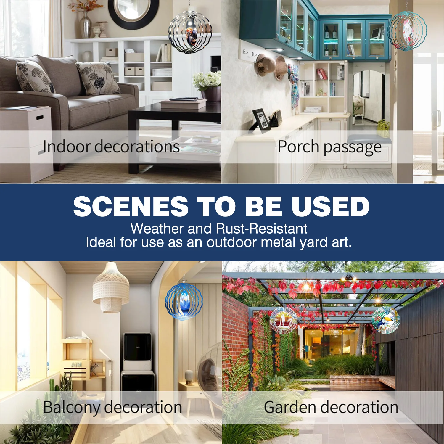 US Warehouse FREE shipping wholesale  sublimation blanks, metal wind spinner personalized garden decor gift10 inch wind spinner.