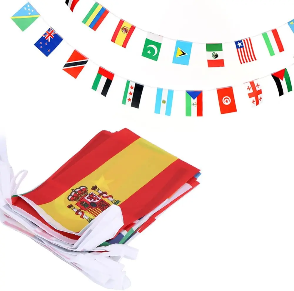 Wholesale Double Side Printing Spain bunting String Flags for World