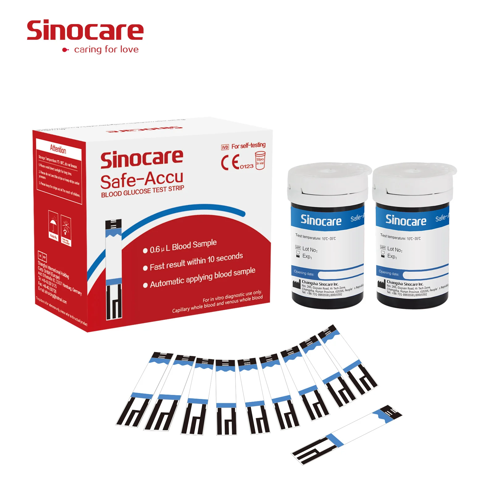  Sinocare Diabetic Test Strips Manufacturer Blood Sugar Wholesale 50 Pcs For Safe
