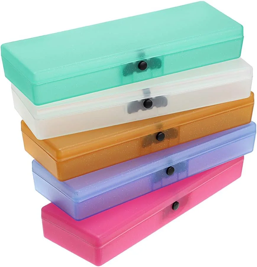 Wholesale Colorful Pencil Box Sketch Plastic Stationery Pencil Case with Snap Closure for Pencils