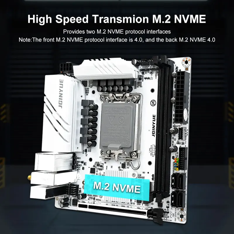 JGINYUE B760i материнская плата LGA 1700 mini itx B760i-GAMING поддержка Intel Core 12-й 13-й процессор ЦП DDR4 3200 МГц ОЗУ