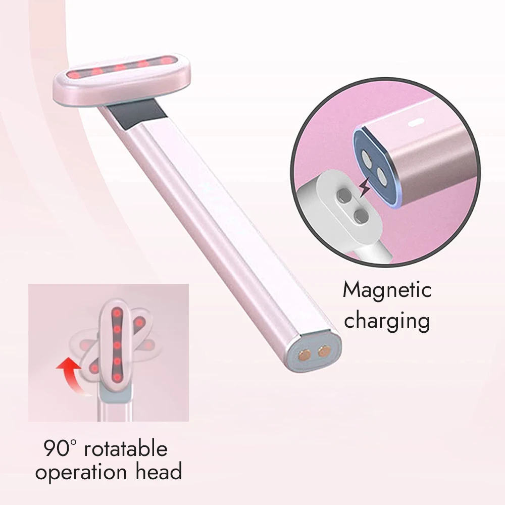 Synogal manufacturer EMS facial massage wand vibration LED therapy eyes face neck lifting massager