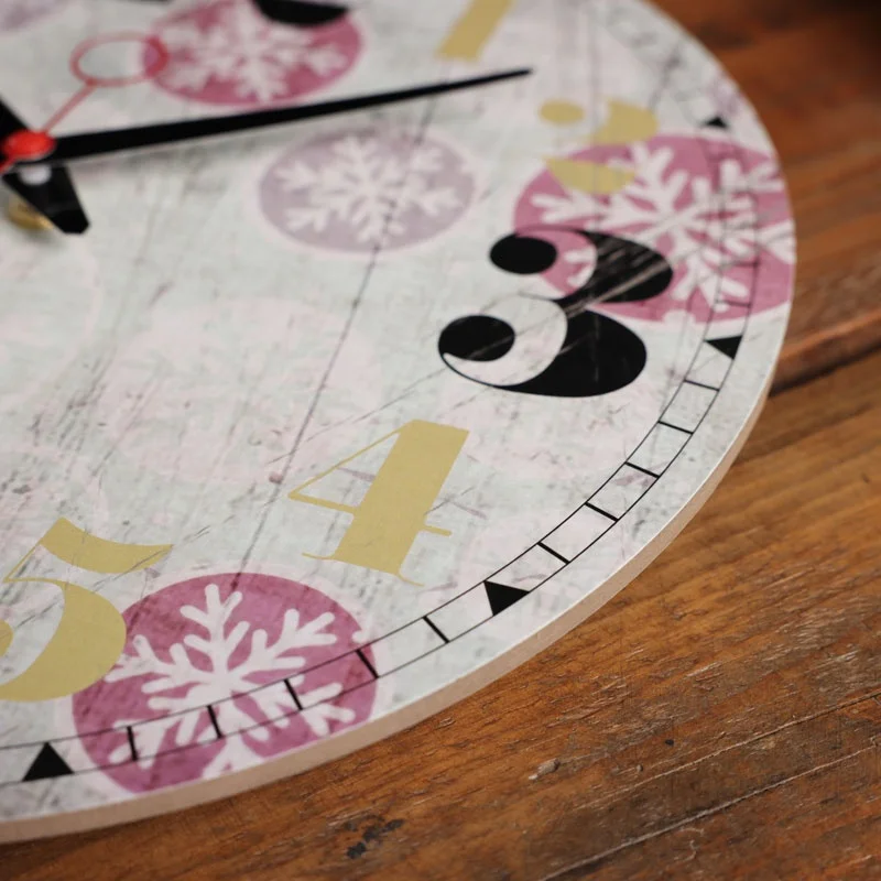 30cm Silent Battery Operated Farmhouse wall cloks Wooden Round Vintage Home Decor mdf Wall Clock