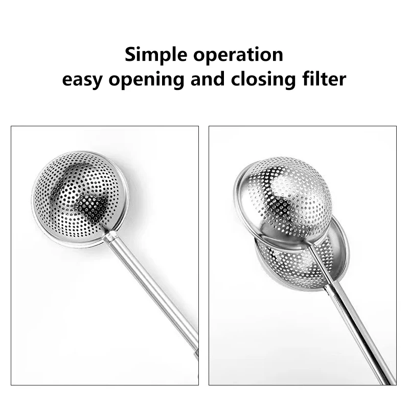 Food Grade Stainless Steel Spherical Tea Filter Stick Pipe Tea Steeper Strainer  diffuser Tea Infuser