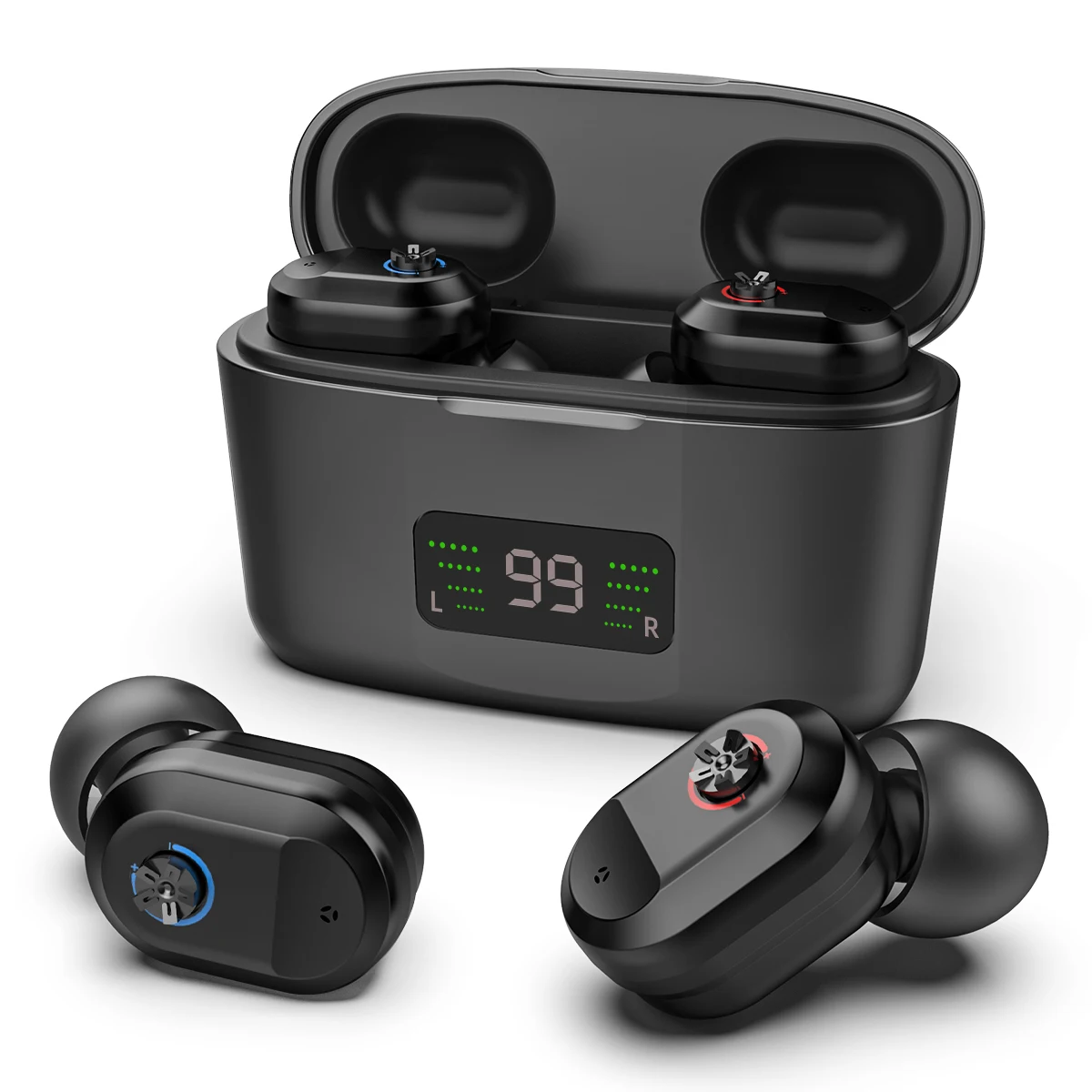 Rechargeable elderly hearing aids large-capacity magnetic charging box with backup power charging box