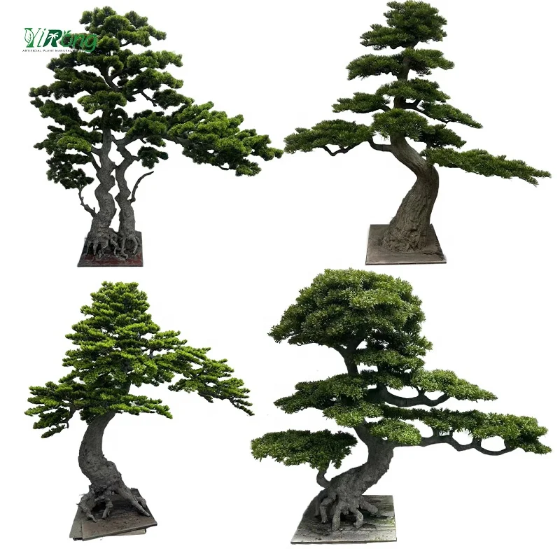 Factory Wholesale Price Artificial Bonsai Pine Tree Plant Indoor Decorative Green Pine Tree