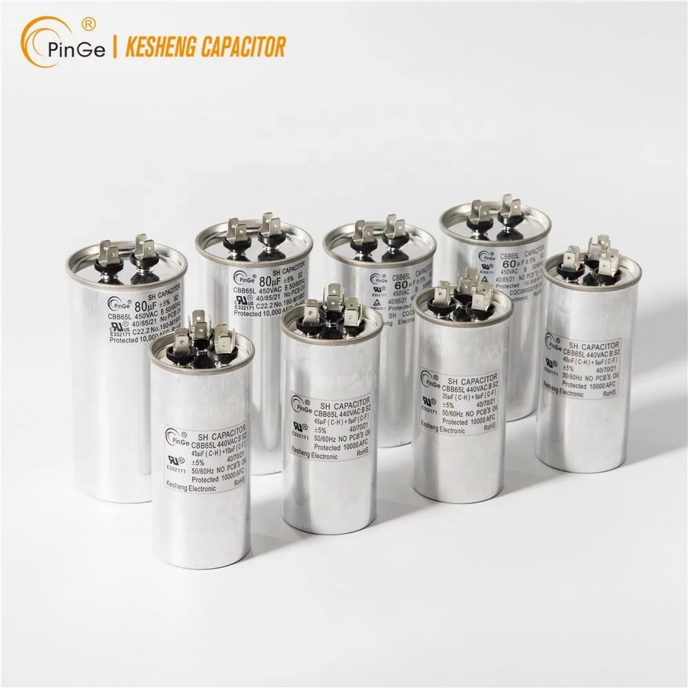 Aluminum shell 450V starting & run CBB65 capacitor 450V50UF air conditioner with colorful single  box