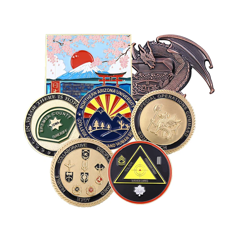 Manufacturer Metal Coin Custom No Minimum Die Casting 3D Blank Enamel Euro Coins Souvenir Challenge Coin