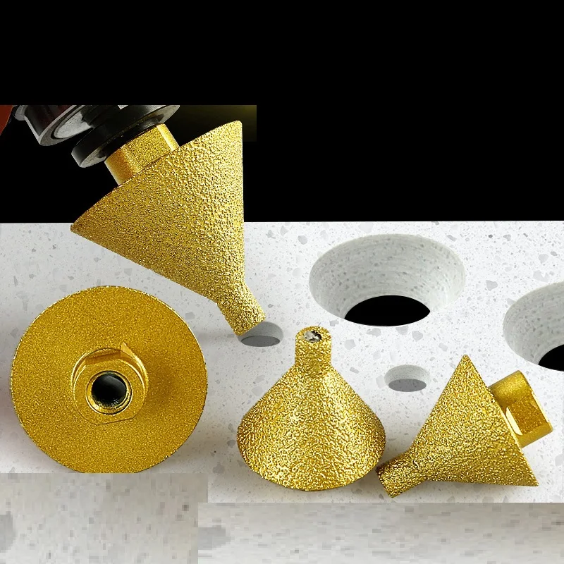 PMS M10 38mm  Grinding Head Diamond Hole Chamfer Cone Hole Punching &Expanding Angle Grinding Drill Bit Diamond Chamfer Bit
