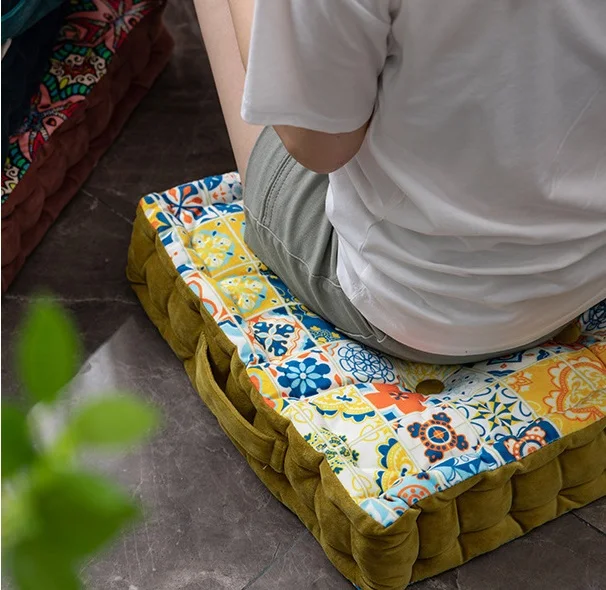 LISO Personalized Custom Digital Printing Velvet Thickened Square Bay Window Tatami Cushion For Dining Decor