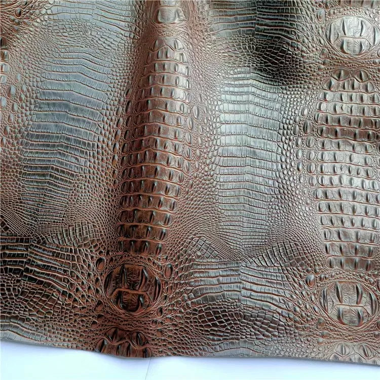 Popular Embossed PVC Crocodile Faux Leather Fabrics Synthetic Vinyl Leather for Bags Shoes Wallets-Multi-Use Synthetic Leather