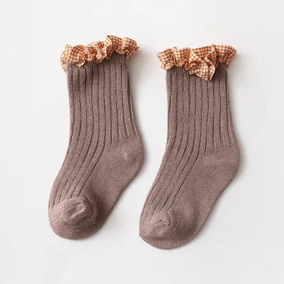 
1-8Years spring summer new girls lace socks lace princess baby loose mouth socks baby cotton socks 