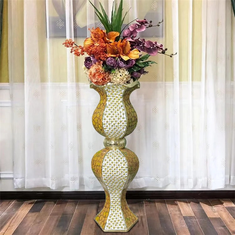 Wholesale Luxury Gold Wedding Decor Gold Large Flower Modern Wedding Centerpieces Vase