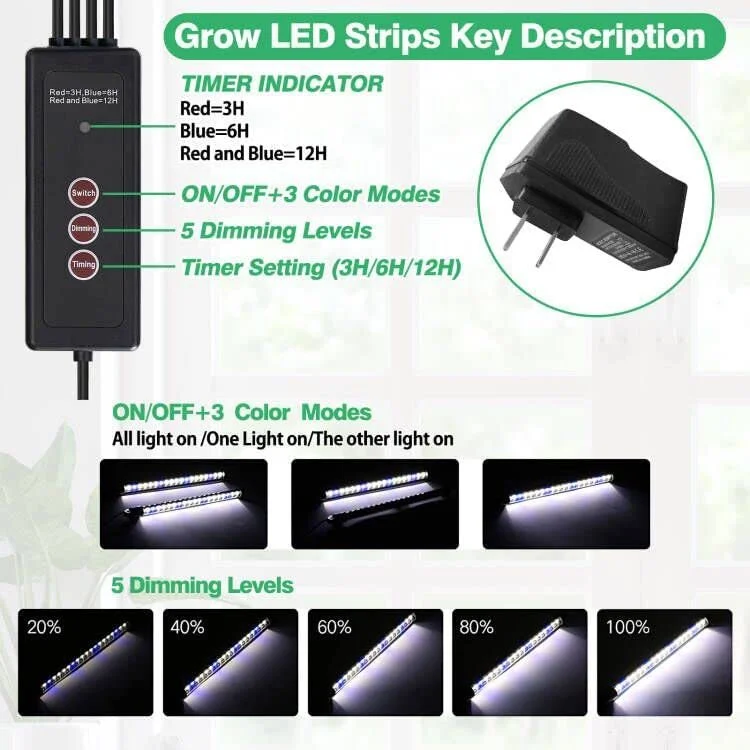 Mini Greenhouse Germination Kit Waterpoof Hydroponic High Humidity Dome 48 Cells Seedling Starter Tray with LED Grow Light