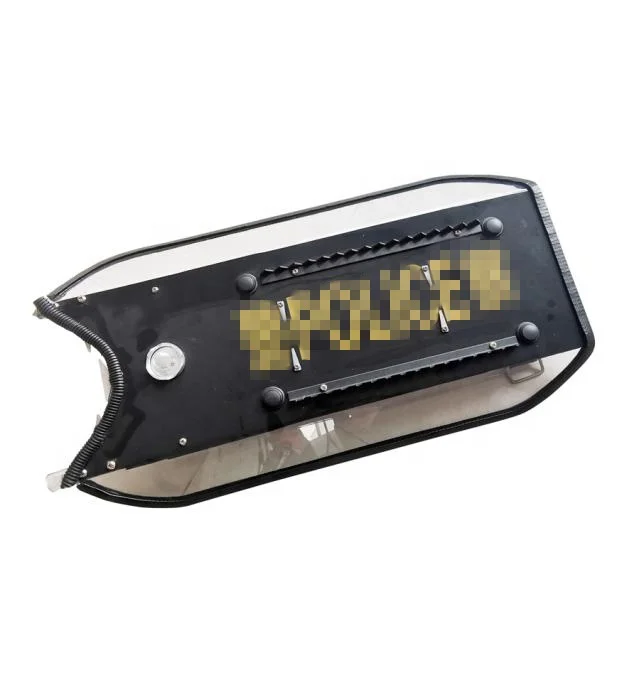 Riot Control PC Shield with Window Breaker and LED Light