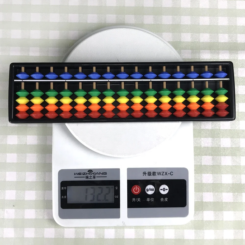 Educational plastic counting bead toys colorful 15 rod rainbow arithmetic soroban kids abacus