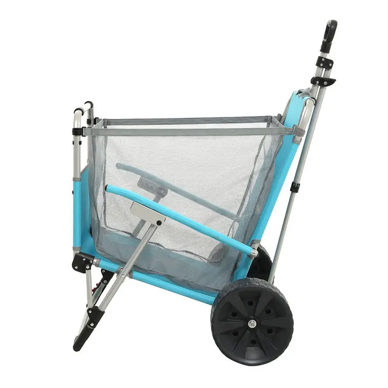 High Quality Outdoor Furniture Portable Camping Wagon Metal Fold Beach Chair With Wheel