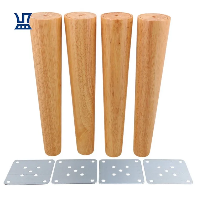 BQLZR Free Shipping Wholesale Factory Price 30cm Natural Round Solid Oak Wood Furniture Legs For Sofa Cabinet Bed Table