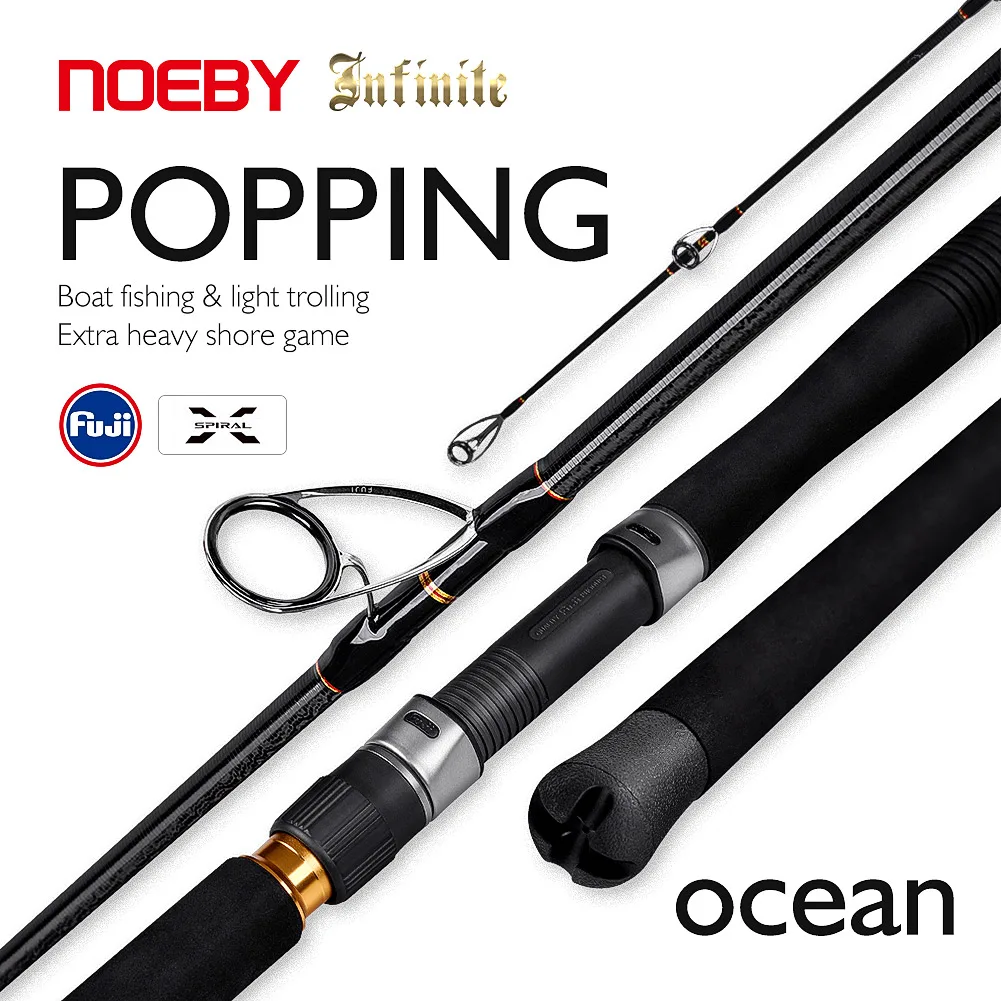 Noeby Infinite Popping Rod 2.7m Spinning Ocean Popping Boat Fishing 2 Sections Carbon Fiber Big Game Sea Fishing Rods Olta