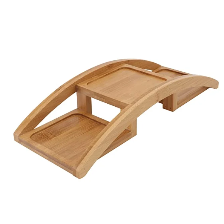 На открытом воздухе 2 яруса бамбуковая Арка мост дизайн цветочный горшок полка кактус суккуленты горшка дерево настольная подставка для растений