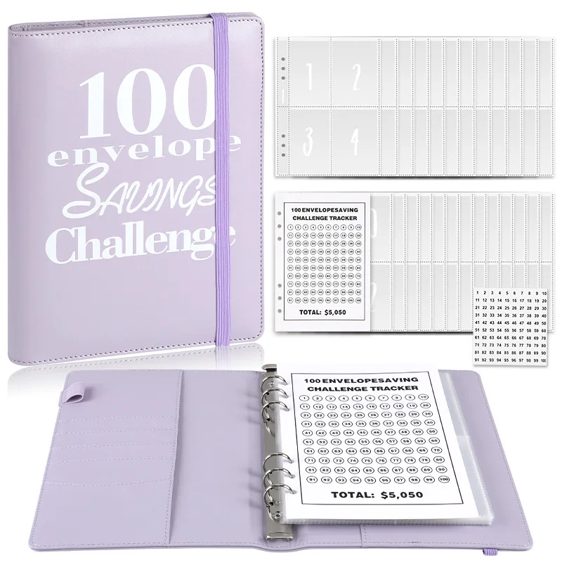 100 Envelopes Money Saving Challenge Book Budget Planner With Elastic Band To Save $5050 Savings Binder