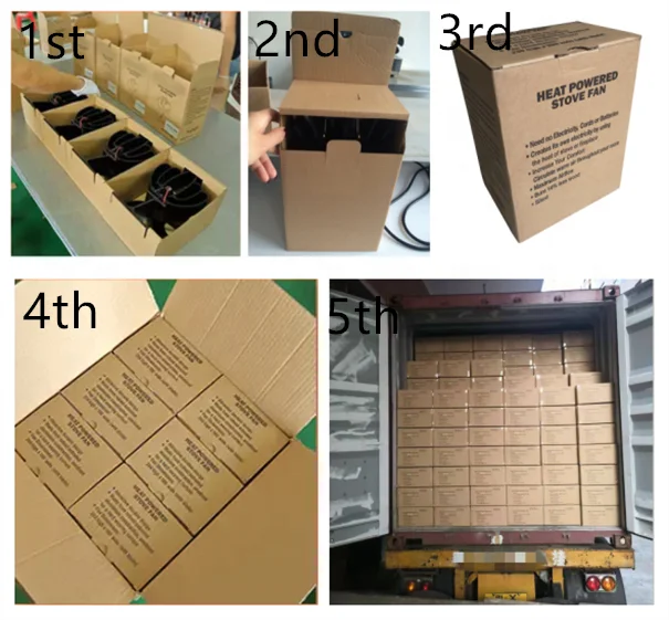 4 Blade Mini Eco Fan Heat Powered Wood Log Burner Stove Fan Wood Burning Stove Heat Distribution for Wood/Log Burning