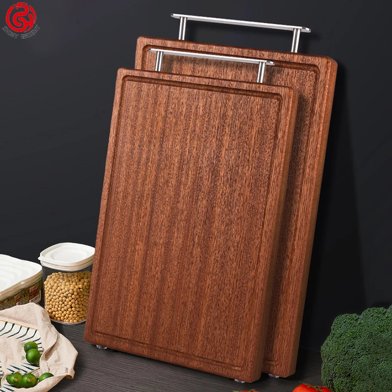 Многофункциональные кухонные принадлежности на заказ, разделочные доски из органического массива дерева, деревянная разделочная доска для мясника с ручкой
