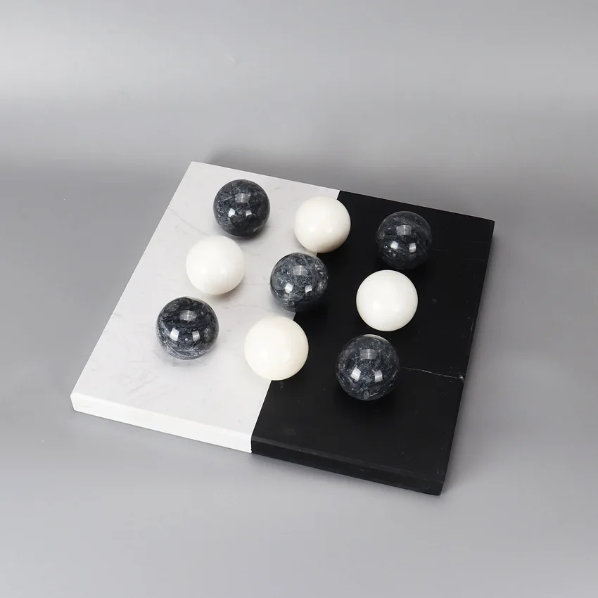 Можно настроить высококачественное черно-белое Мраморное украшение, креативное украшение для дома, гостиной, рабочего стола, поделки