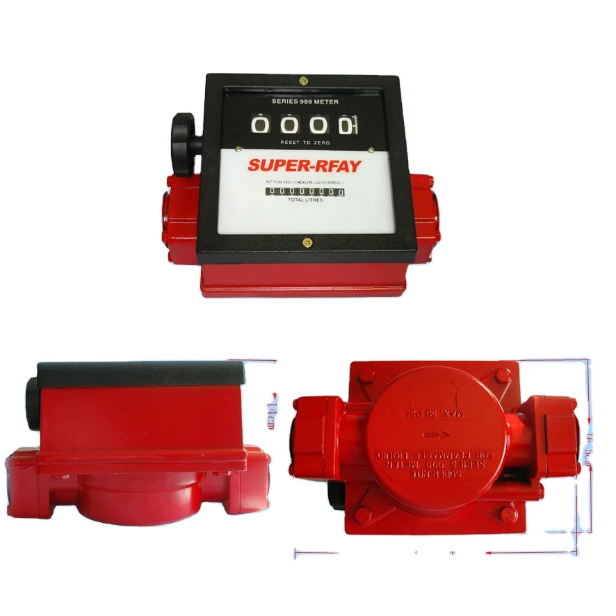 Top Selling mechanical fuel flow meter Fuel Counter Diesel Flow Mechanical Diesel Counter 3-digit Oil Flow Meter