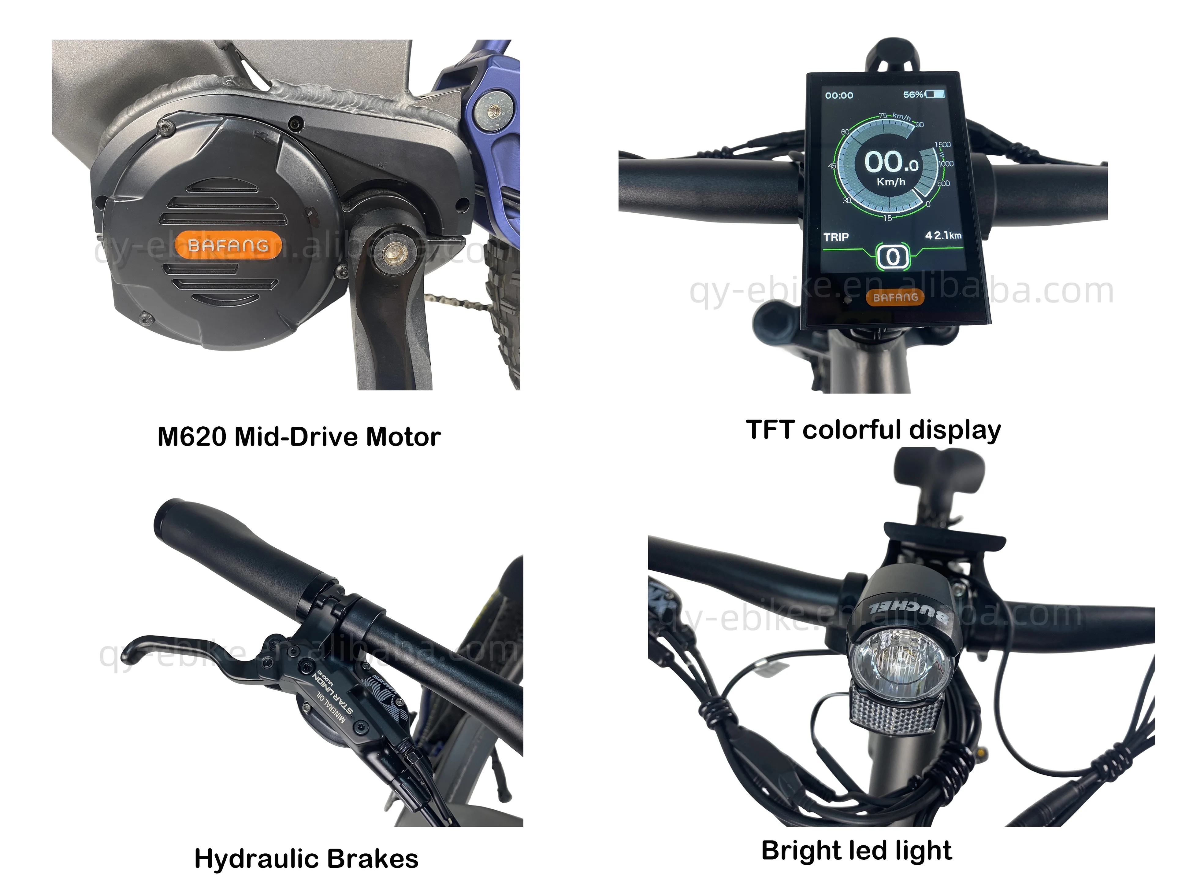 QUEENE Bafang Ultra 750W-1000W Electric Fat Tire Mountain Bike Aluminum Alloy Frame with Central Motor Integrated Battery